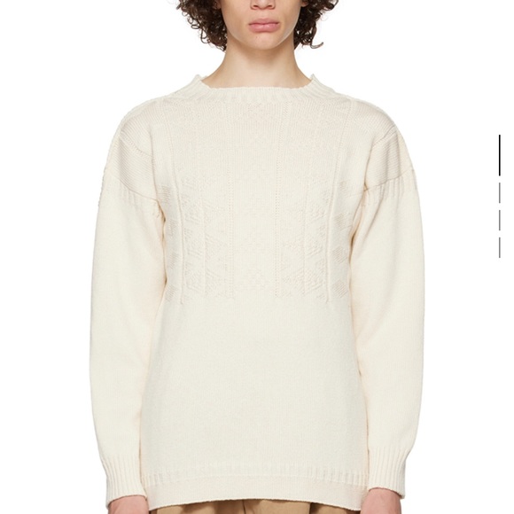 Maison Margiela Off-white Cable-knit Sweater (size L) - Picture 6 of 10
